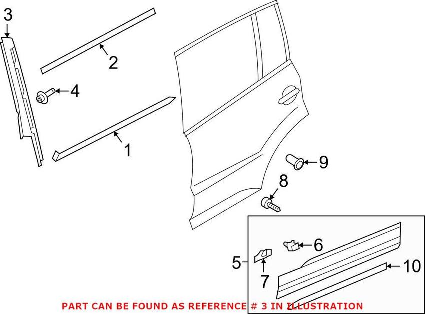 VW Door Applique - Rear Driver Side 5NN839901A041